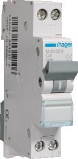 Hager installatieautomaat 1P+N 16A C-kar MJN516